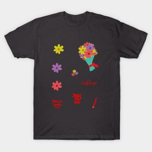 A colorful bouquet of flowers Gift Set Pack T-Shirt